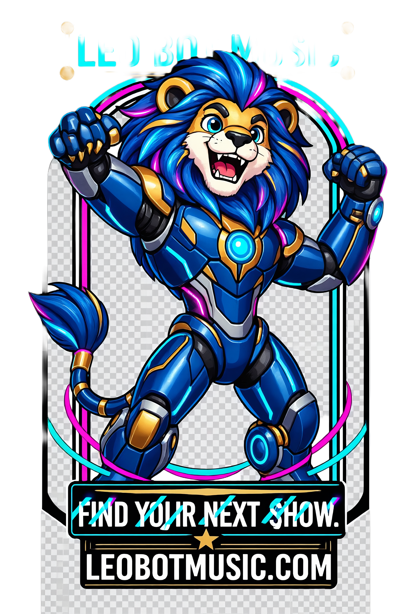 LeoBot Music Find Your Next Show T-shirt artwork